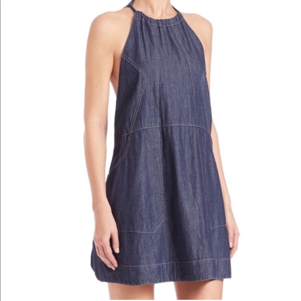 Free People Denim Halter Dress